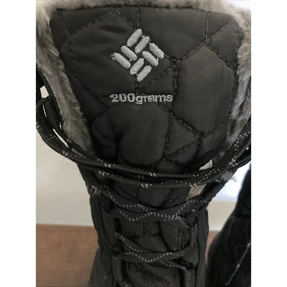 Columbia Minx Mid II Black Waterproof Winter Snow Boots Omni Heat Size 6.5